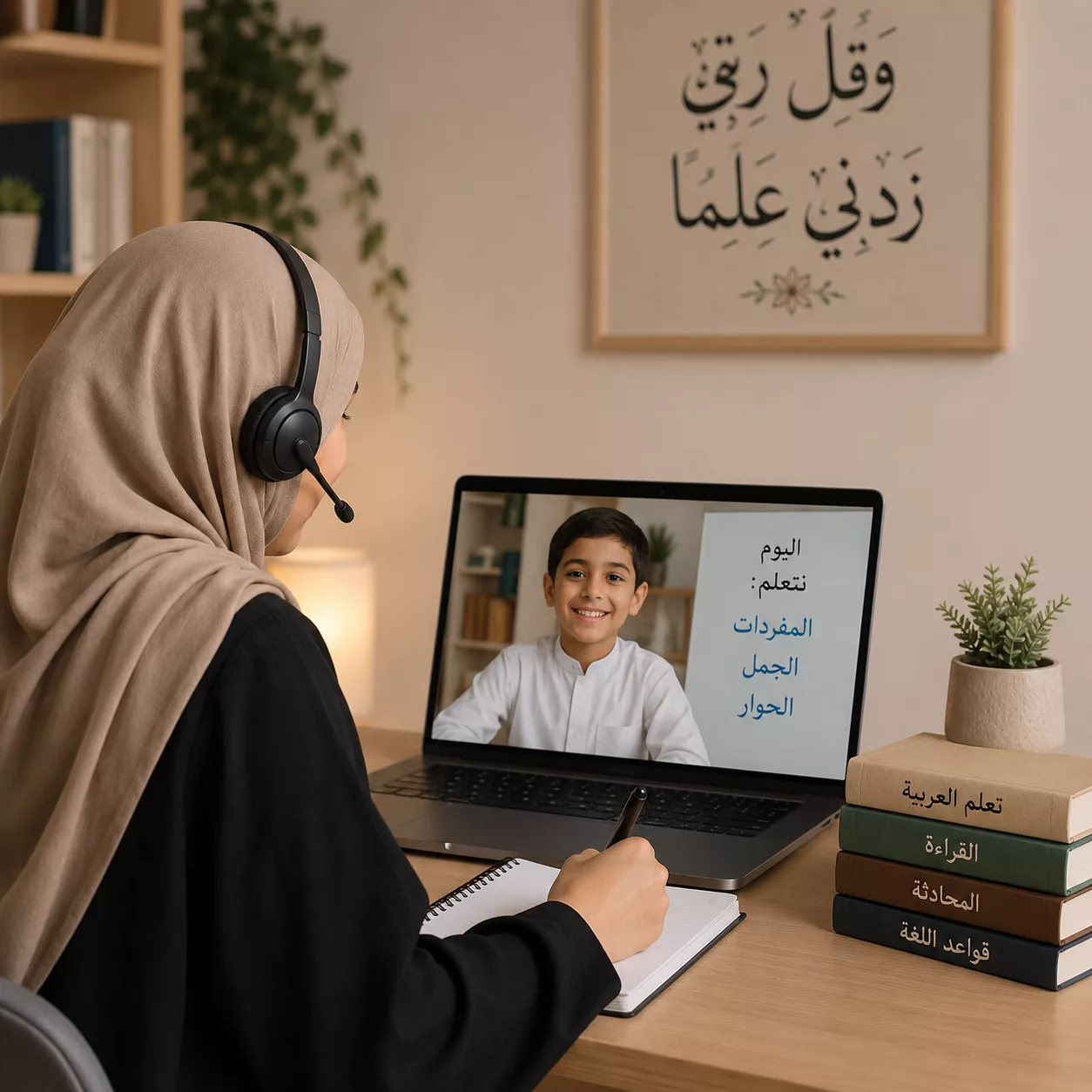 Élève suivant un cours particulier Arabic Immersion en ligne
