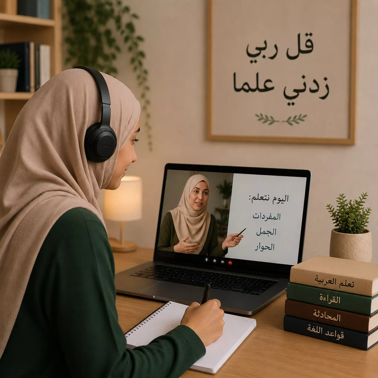 Apprenante en cours individuel d'arabe