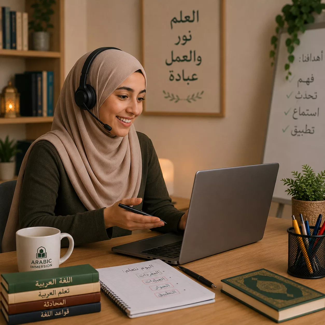 Femme suivant un accompagnement Arabic Immersion